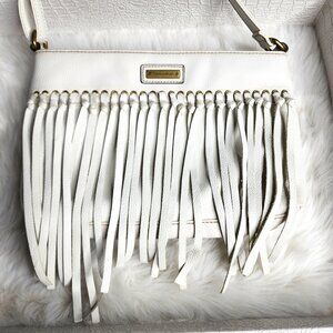 Gorgeous Tignanello white leather fringe shoulder/crossbody bag